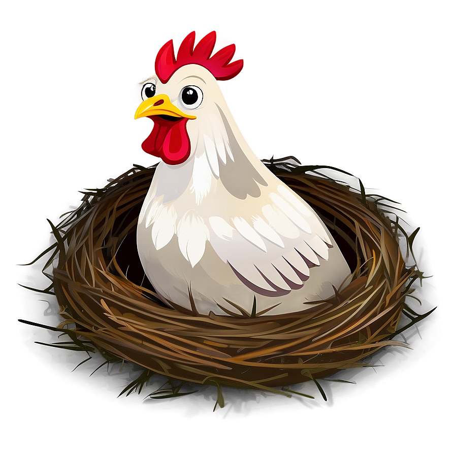 Cartoon Chicken In Nest Png Ukd PNG Image