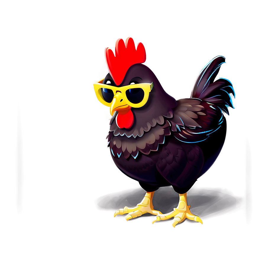 Cartoon Chicken With Sunglasses Png 12 PNG Image