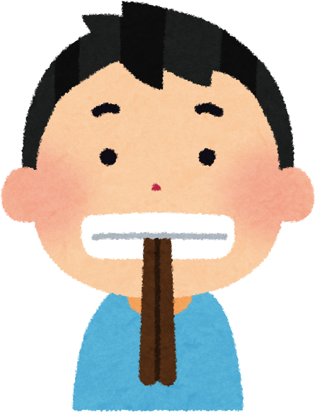 Cartoon Child Holding Chopsticks PNG Image