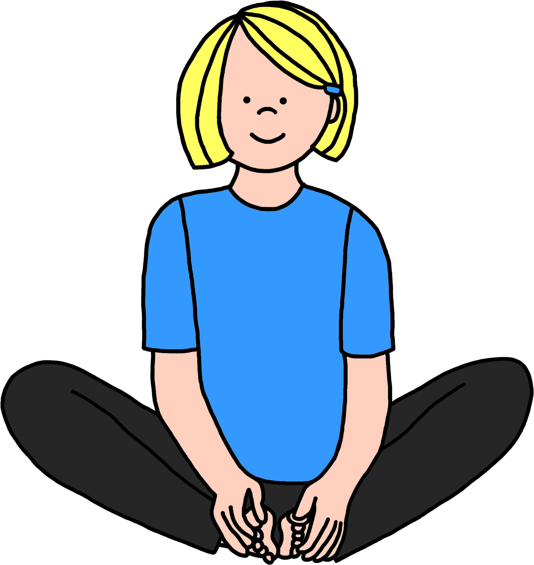 Cartoon Child Meditation Pose Yoga PNG Image