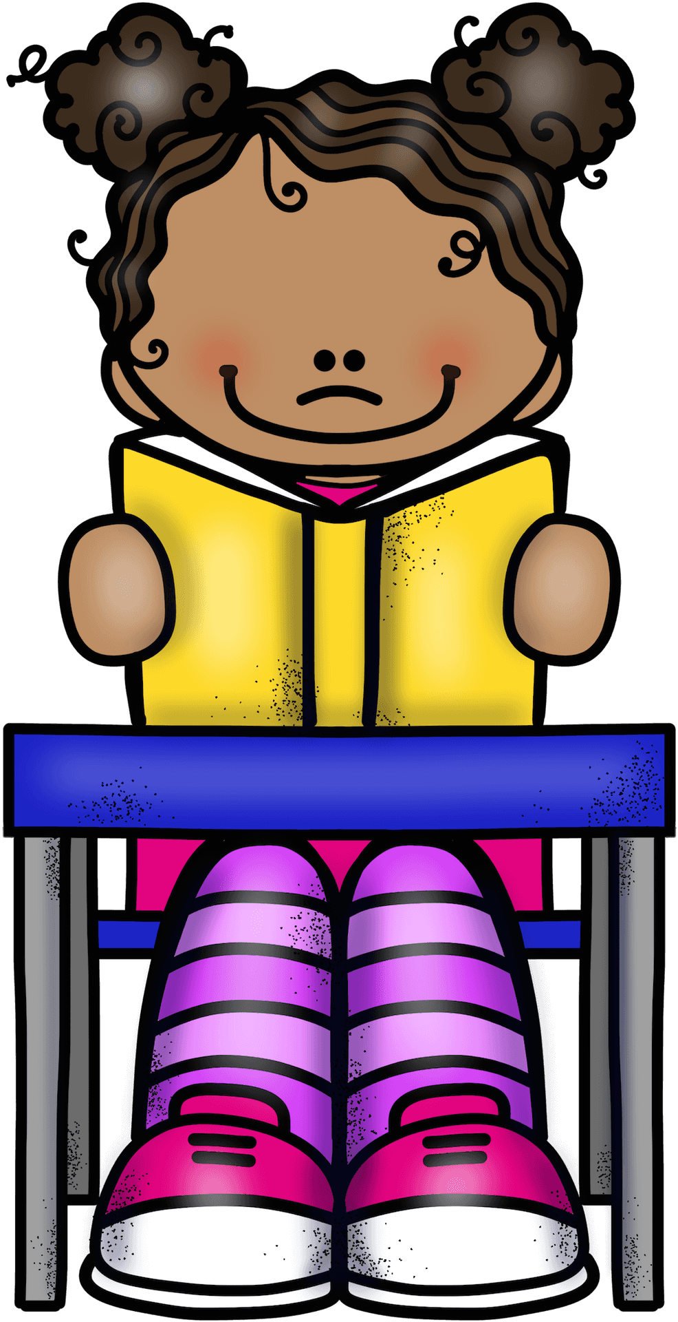 Cartoon Child Reading Book PNG Image