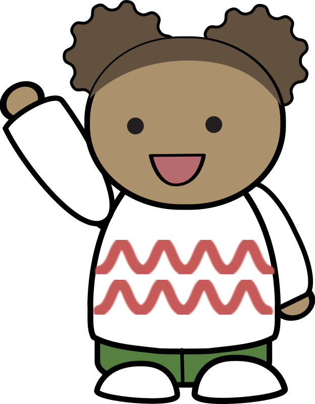 Cartoon Child Waving Hello PNG Image