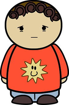 Cartoon Child With Sun Sweater PNG Image