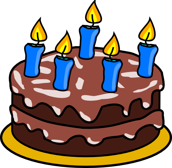 Cartoon Chocolate Cakewith Candles PNG Image