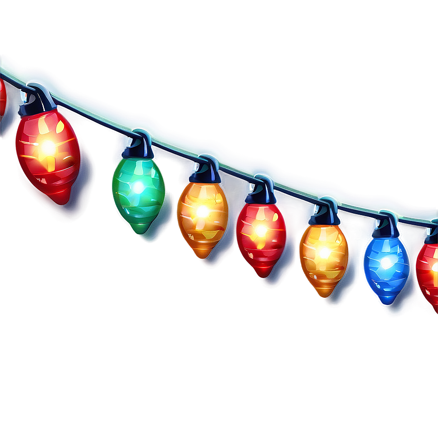 Cartoon Christmas Lights Garland Png Elj PNG Image