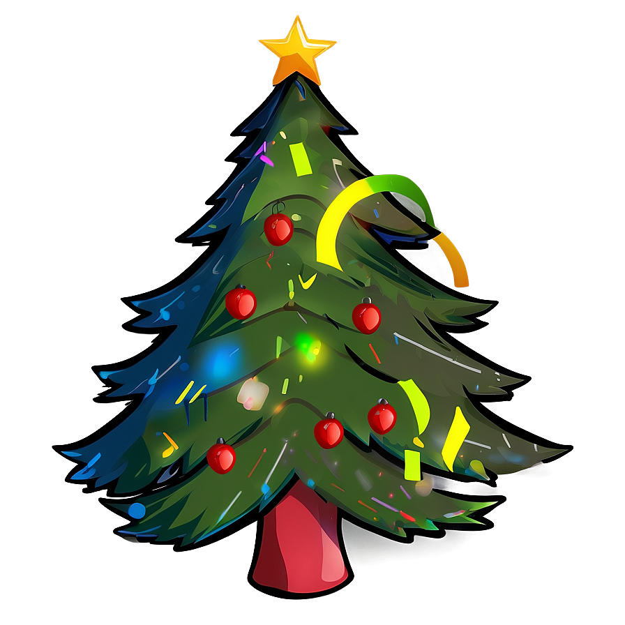 Cartoon Christmas Tree D PNG Image