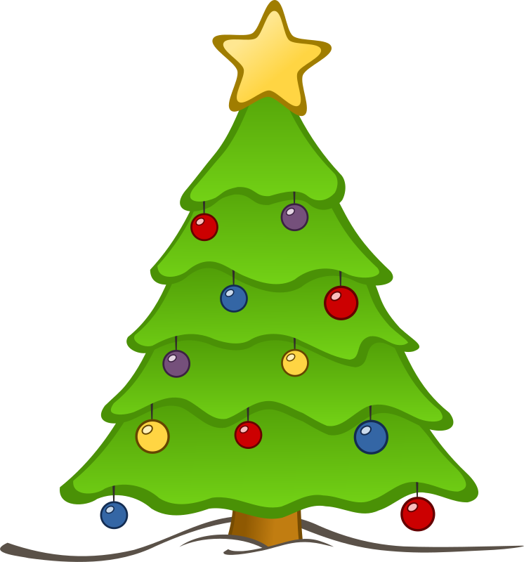 Cartoon Christmas Tree Decoration PNG Image