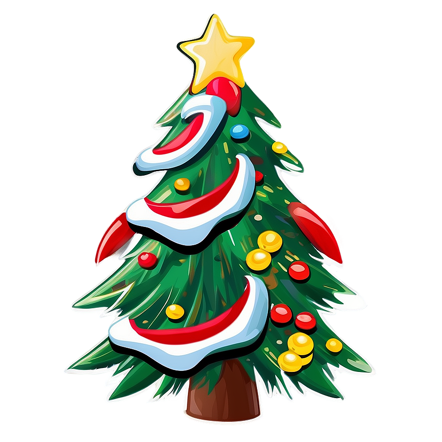 Cartoon Christmas Tree Png Euh PNG Image