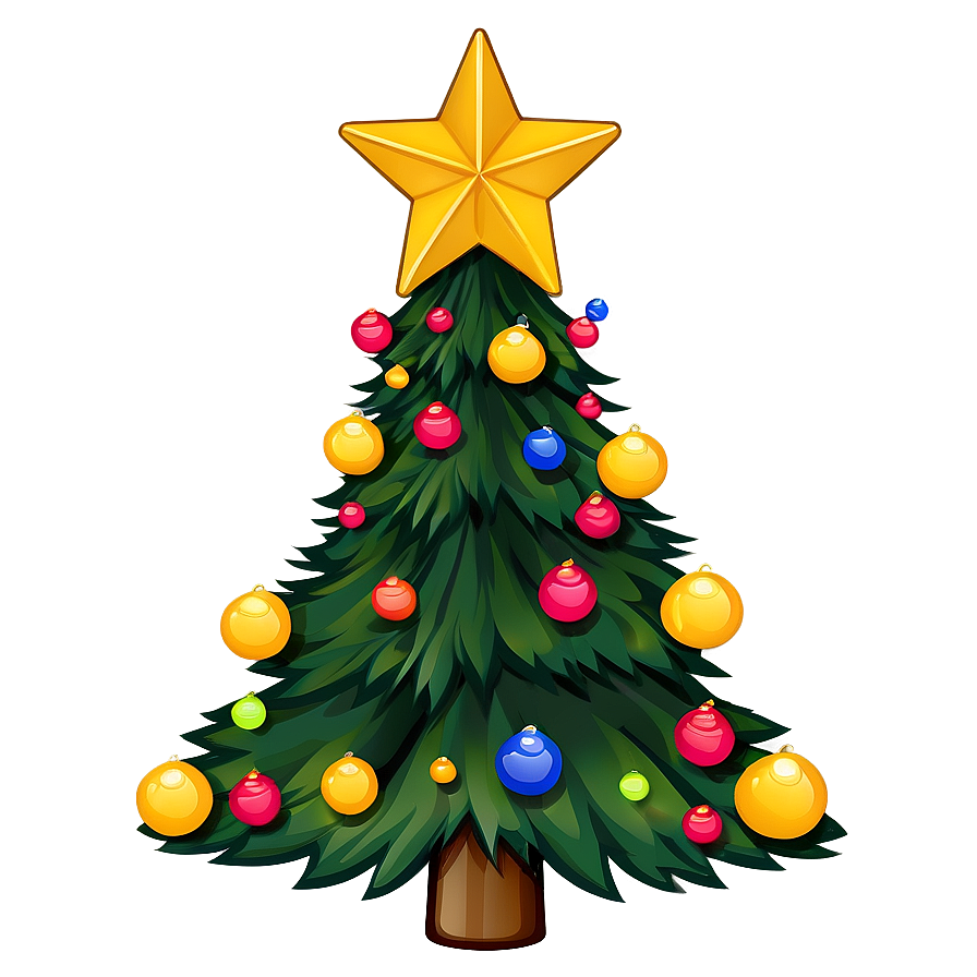 Cartoon Christmas Tree Star Png 06282024 PNG Image