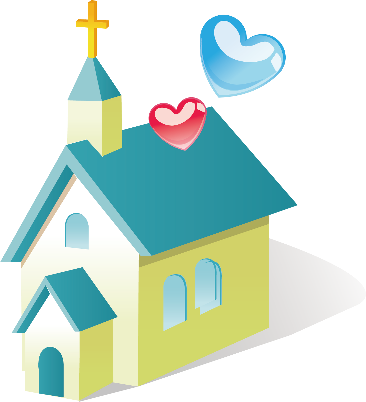 Cartoon Church Loveand Faith PNG Image