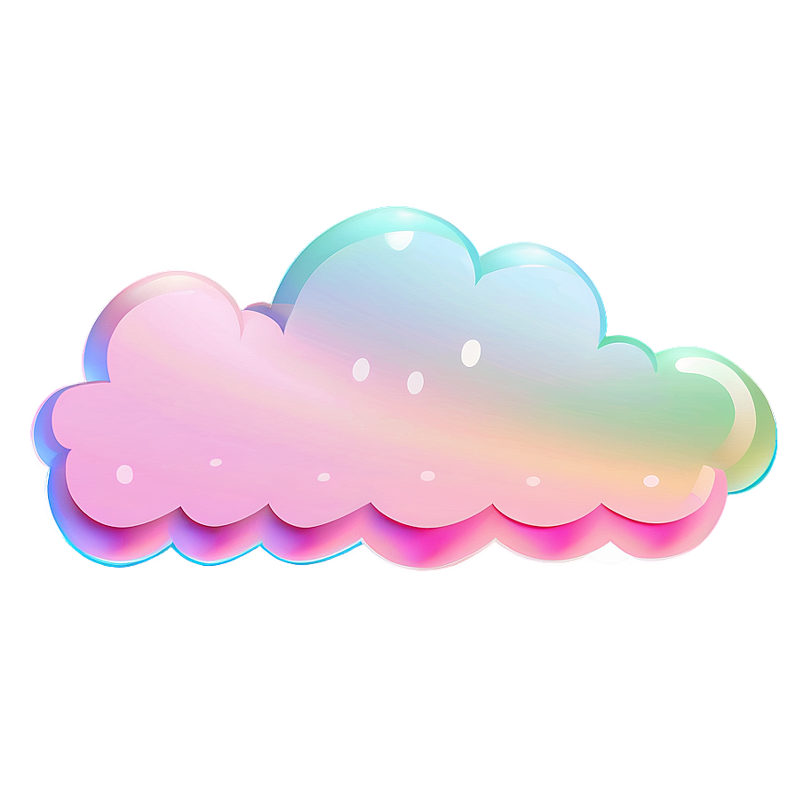 Cartoon Cloud In Pastel Colors Png 78 PNG Image