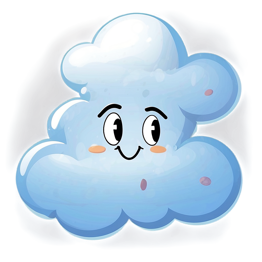 Cartoon Cloud With Face Png Nkg PNG Image