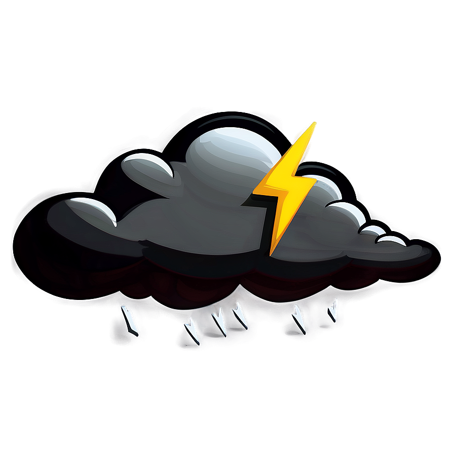 Cartoon Cloud With Lightning Bolt Png Ygi98 PNG Image