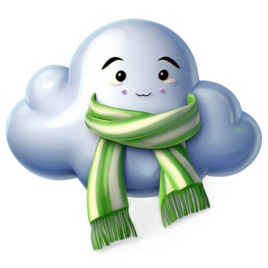 Cartoon Cloud With Scarf Png 05252024 PNG Image