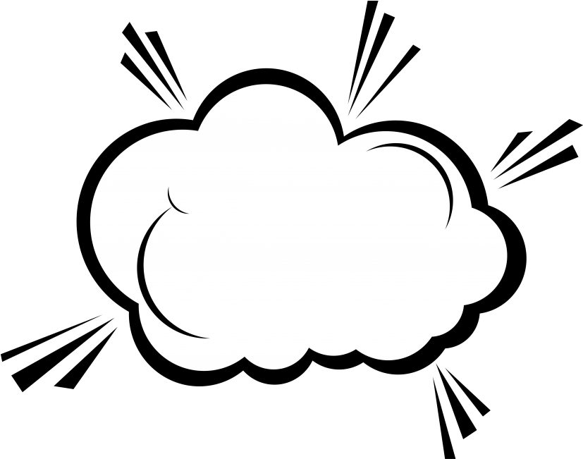 Cartoon Cloudwith Sun Rays PNG Image