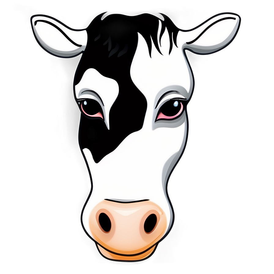 Cartoon Cow Face Design Png Ncu PNG Image