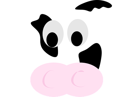 Cartoon Cow Face Graphic PNG Image