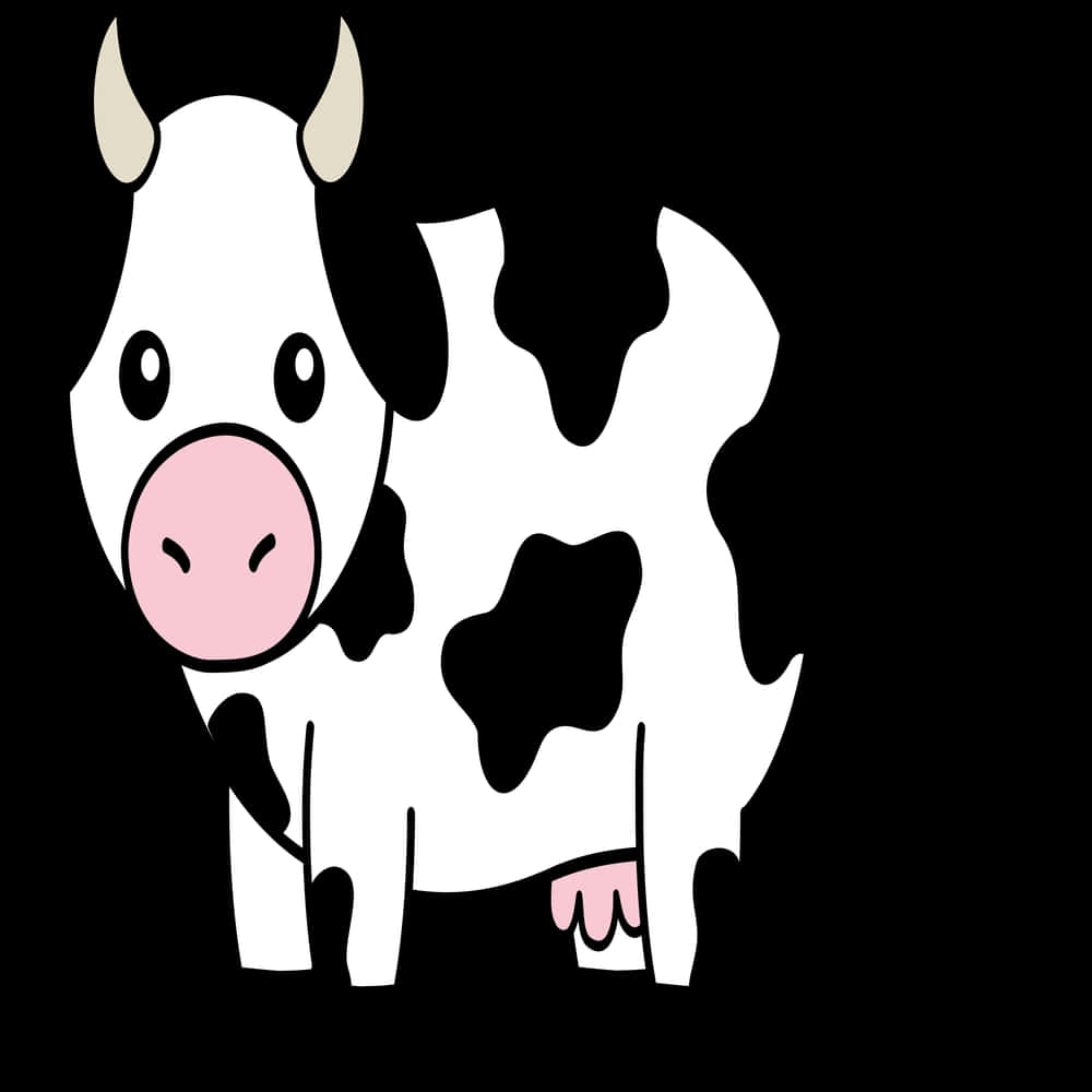 Cartoon Cow Illustration PNG Image