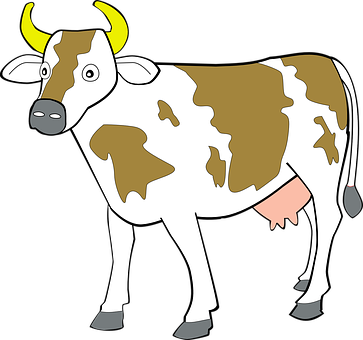 Cartoon Cow Illustration PNG Image