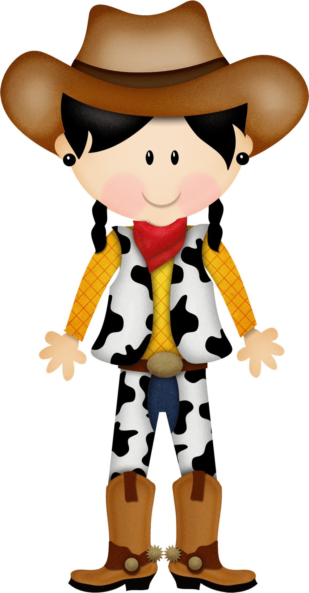 Cartoon Cowgirl Character.png PNG Image