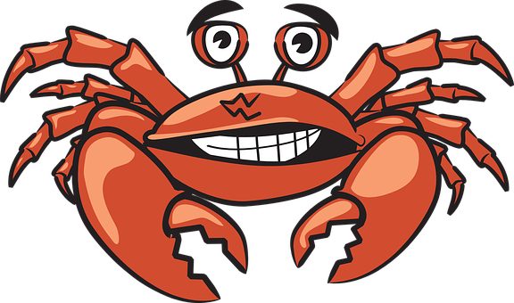 Cartoon Crab Graphic PNG Image