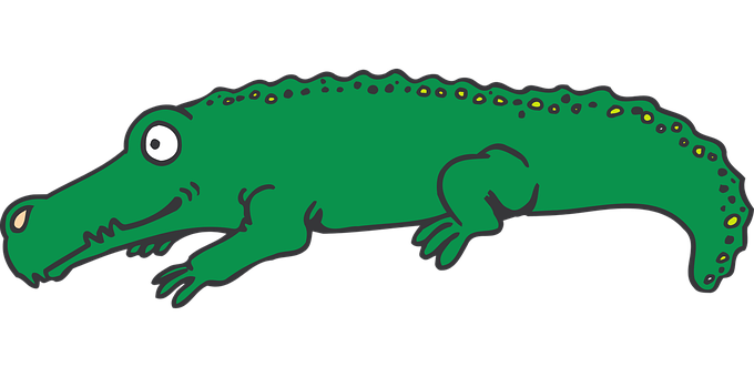 Cartoon Crocodile Illustration PNG Image