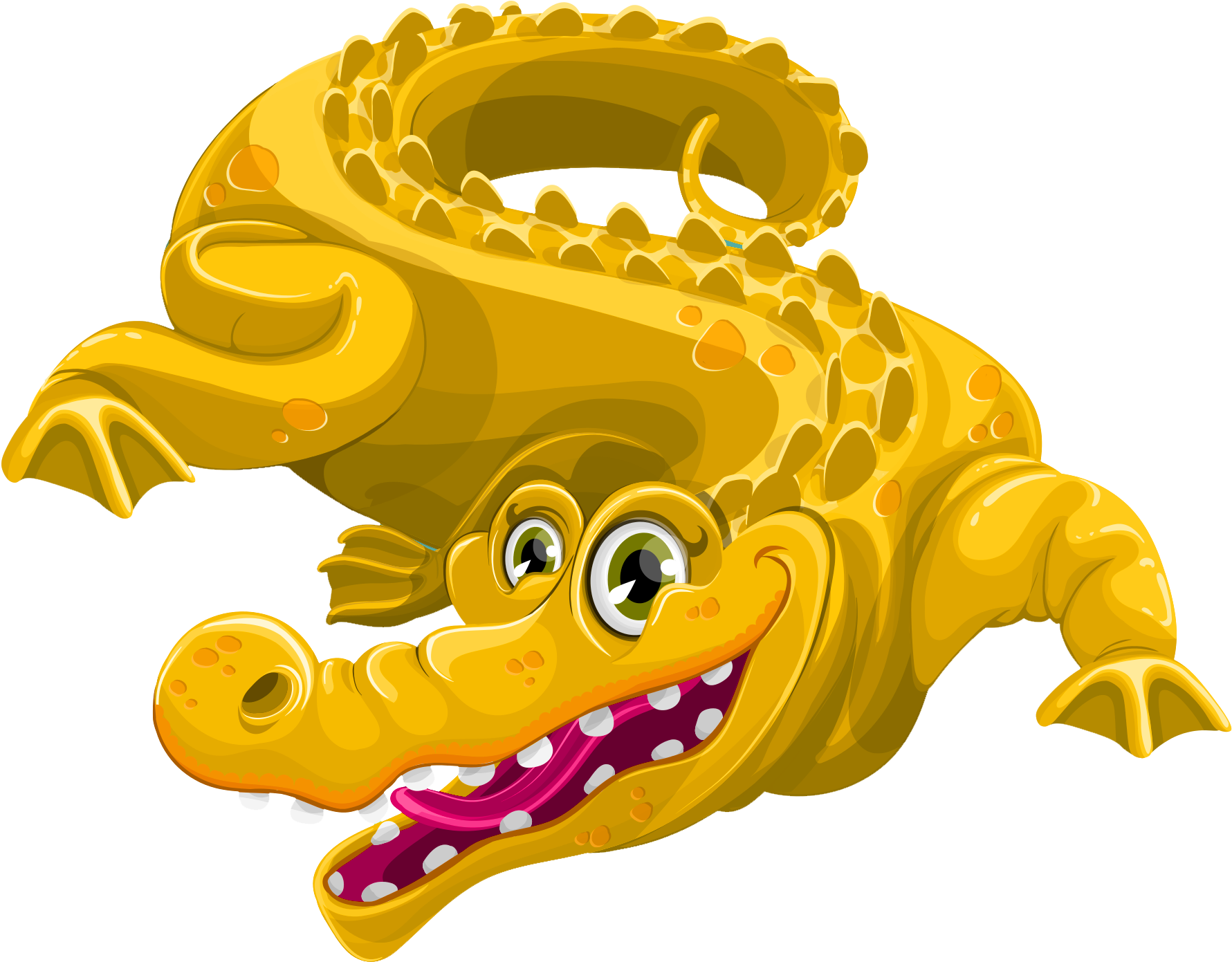 Cartoon Crocodile Smiling Vector PNG Image