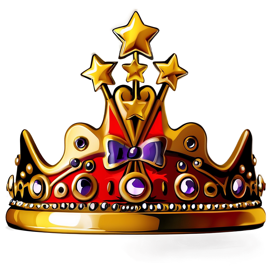 Cartoon Crown With Stars Png Iwc PNG Image