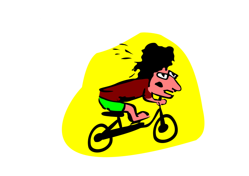 Cartoon Cyclist Speeding Through Night PNG Image