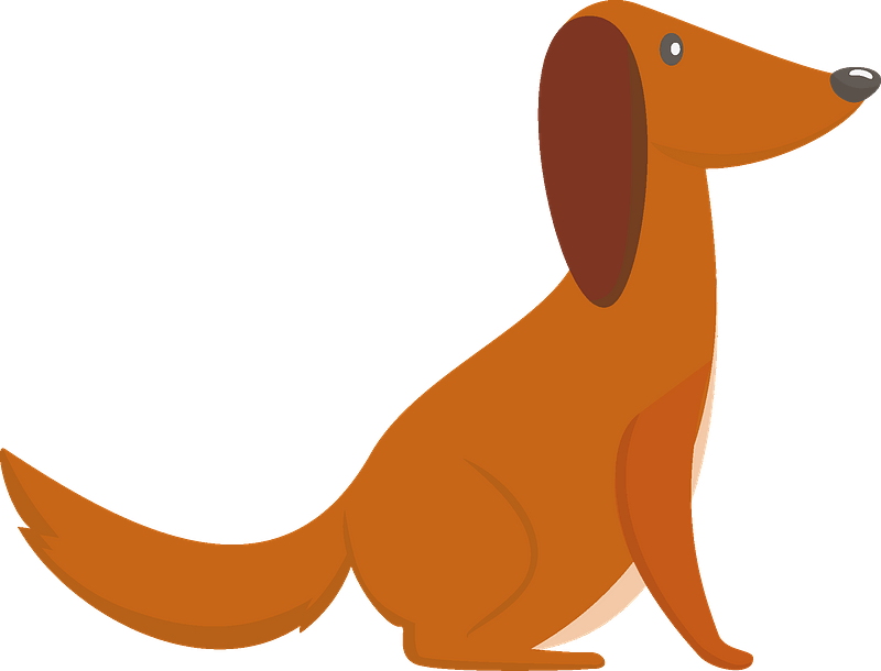 Cartoon Dachshund Side View.png PNG Image