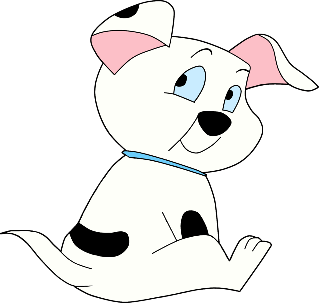 Cartoon Dalmatian Puppy Sitting PNG Image