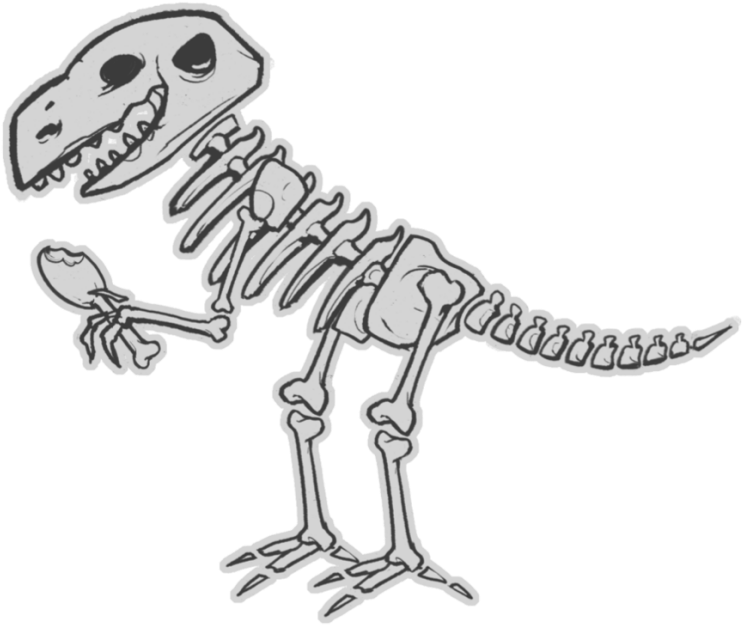 Cartoon Dinosaur Skeleton PNG Image