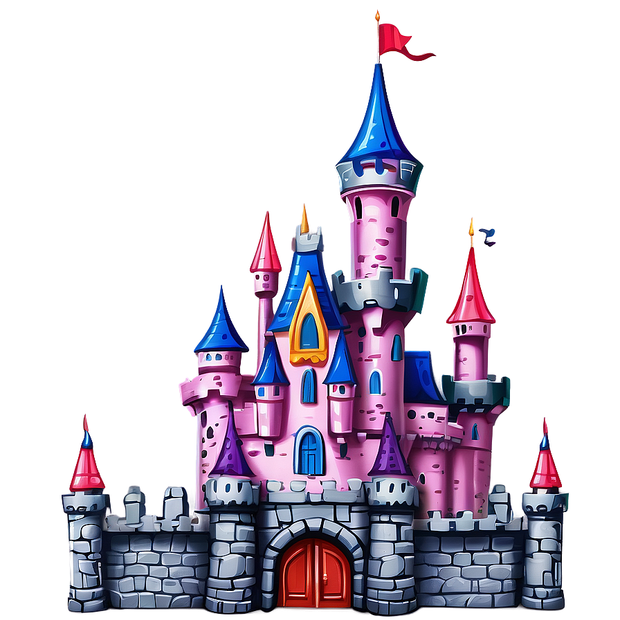 Cartoon Disney Castle Design Png Qns72 PNG Image