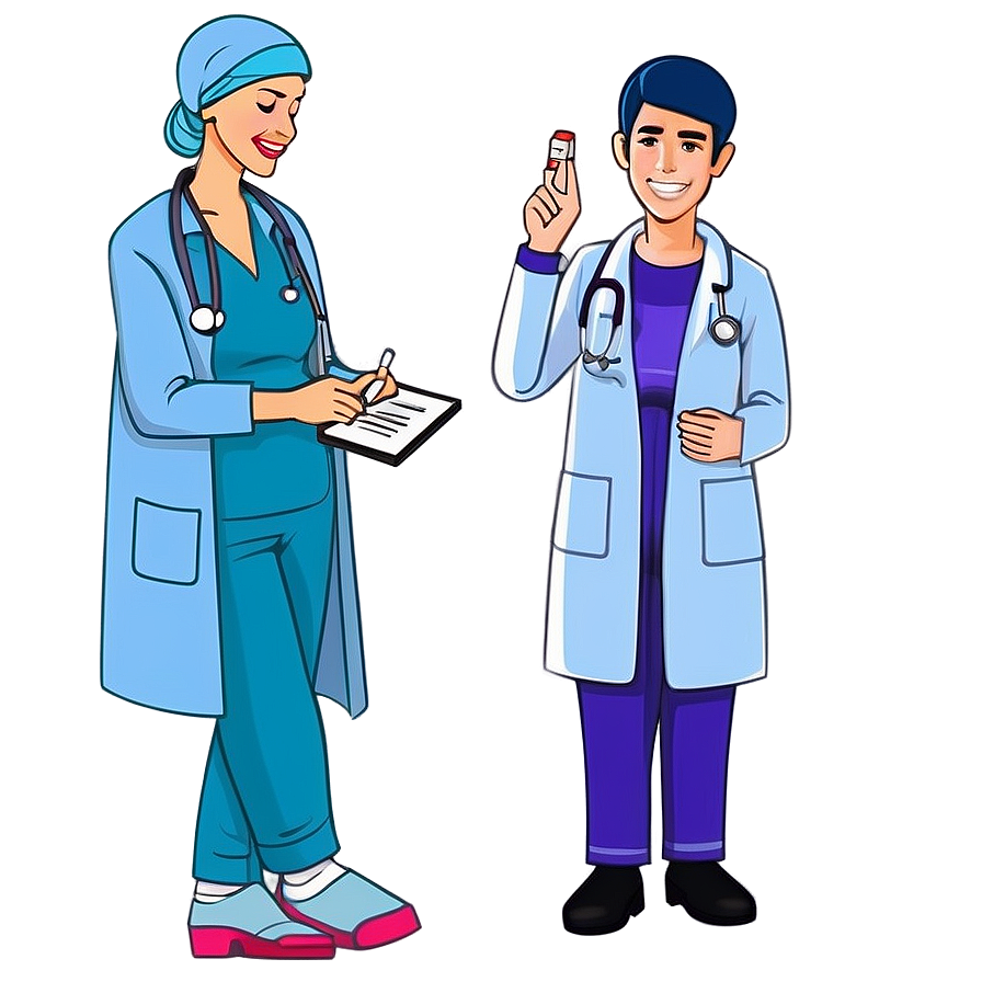 Cartoon Doctor And Nurse Png Reg43 PNG Image