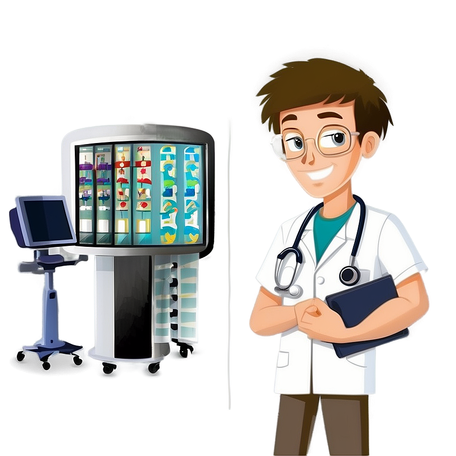 Cartoon Doctor In Hospital Png Jxt55 PNG Image