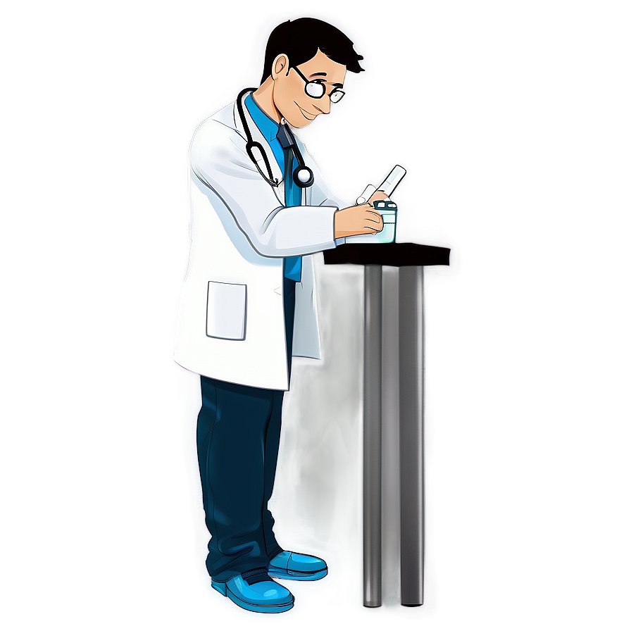 Cartoon Doctor In Lab Coat Png Djf PNG Image