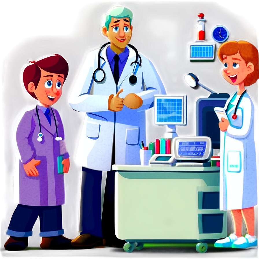 Cartoon Doctor Office Scene Png Jwp PNG Image