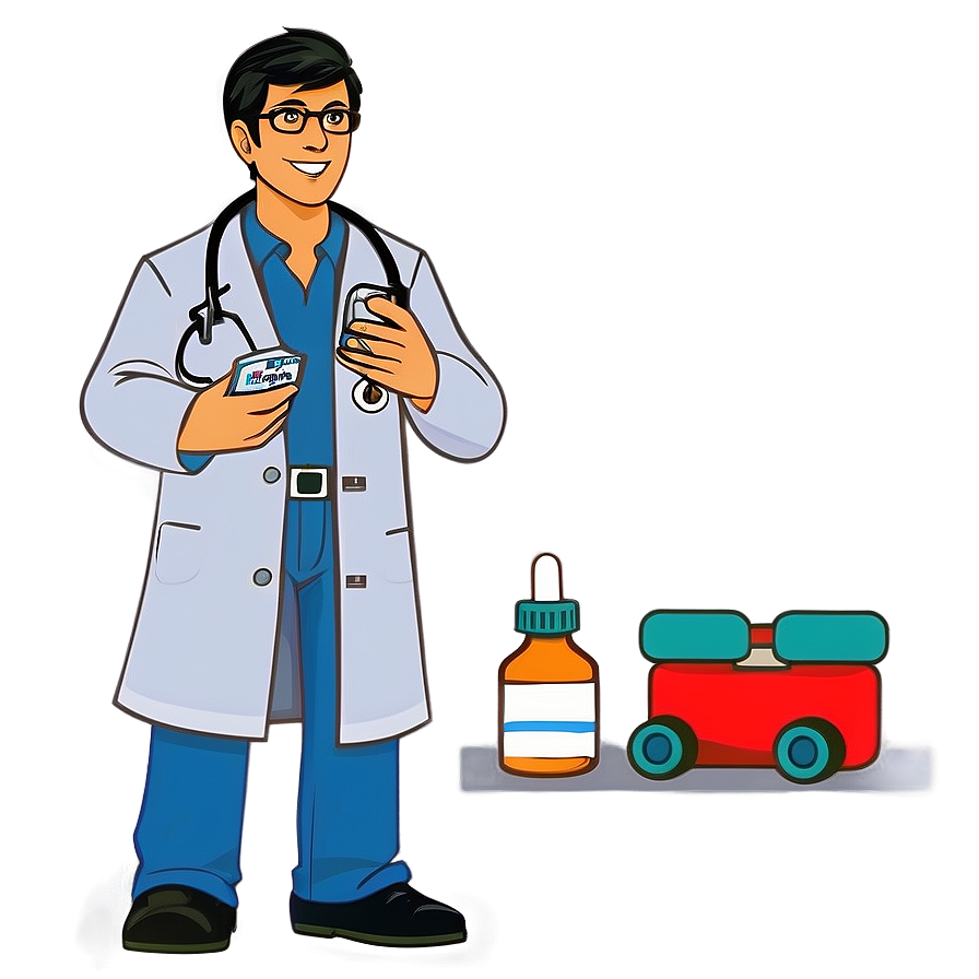 Cartoon Doctor With Medicine Png Cnx89 PNG Image