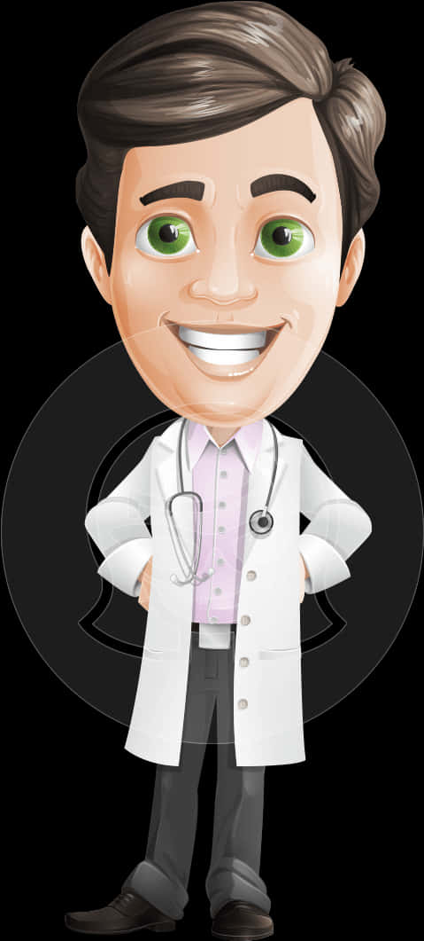 Cartoon Doctorwith Stethoscope PNG Image