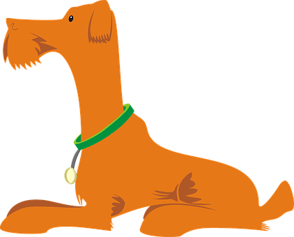 Cartoon Dog Sitting Profile PNG Image