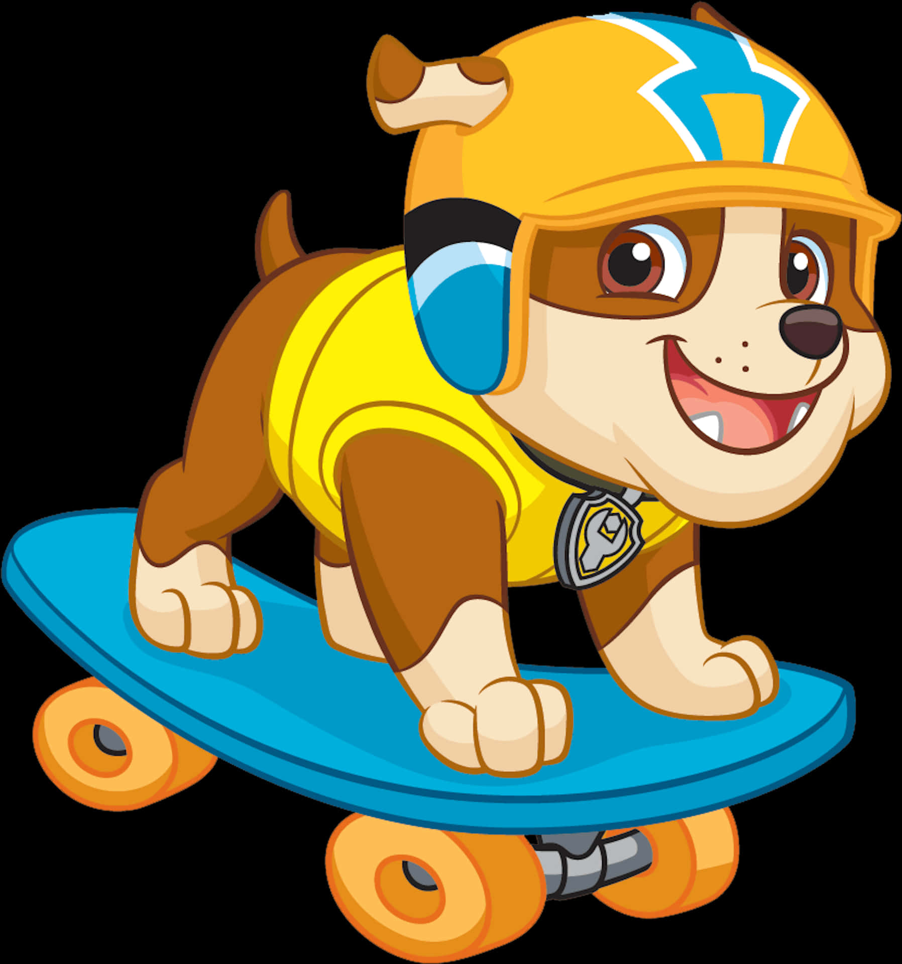 Cartoon Dog Skateboarding PNG Image