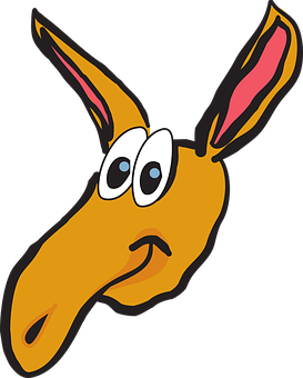 Cartoon Donkey Head Vector PNG Image