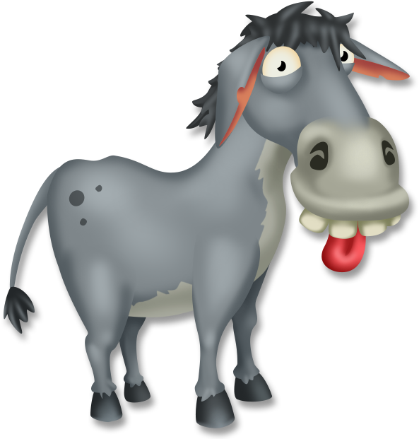 Cartoon Donkey Sticking Out Tongue PNG Image