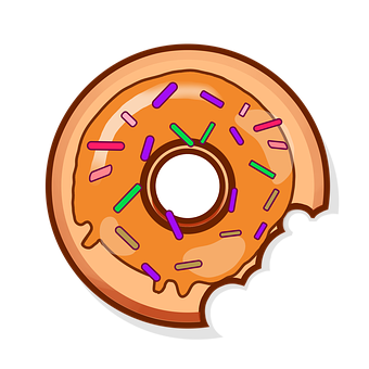 Cartoon Donutwith Sprinkles.png PNG Image