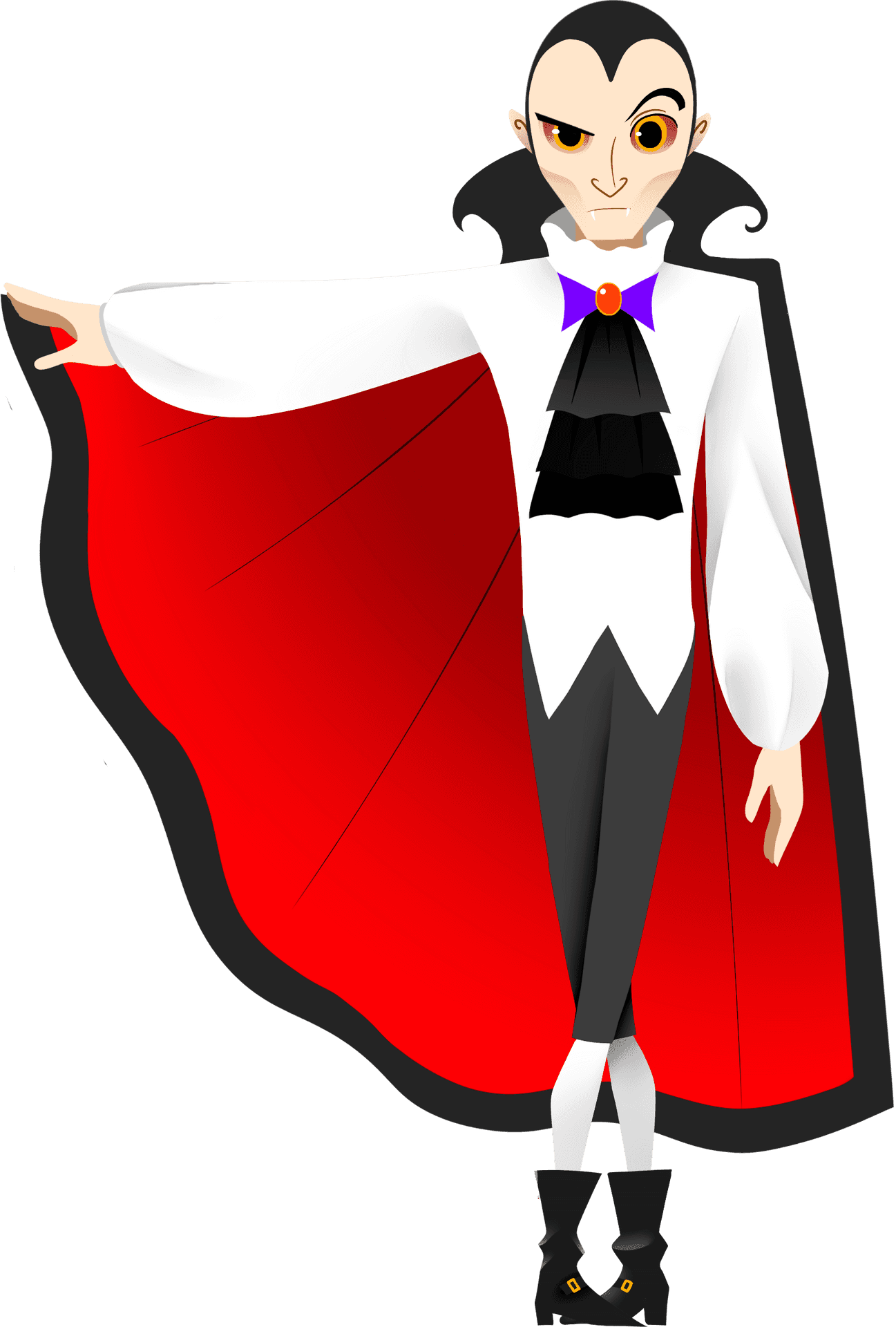 Cartoon Dracula Red Cape PNG Image