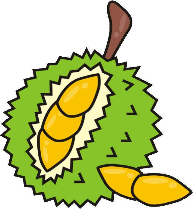 Cartoon Durian Fruit Vector PNG Image