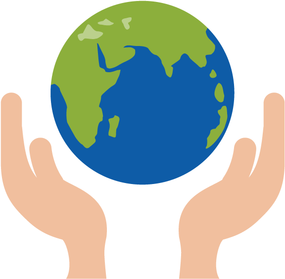 Cartoon Earthin Hands PNG Image