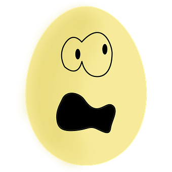 Cartoon Egg Face Black Background PNG Image