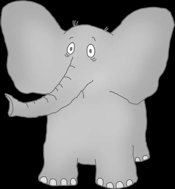 Cartoon Elephant Grey Vector PNG Image