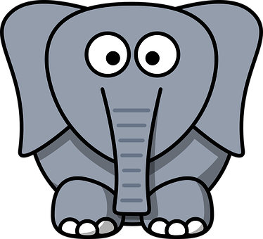 Cartoon Elephant Illustration PNG Image